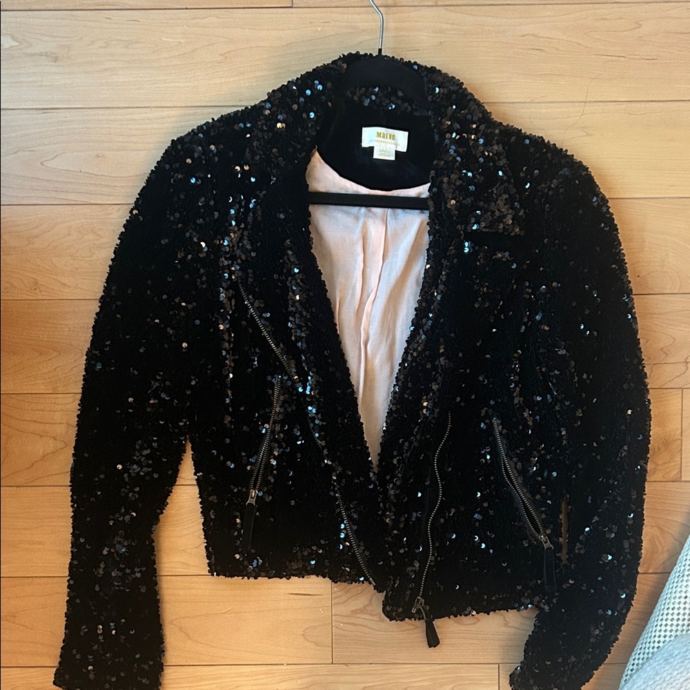 Anthropologie Black Sequin Blazer